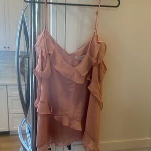 LOFT Blush Ruffle Blouse